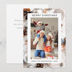 Elegant Modern Christmas   Modern Family 1 Photo Holiday Card