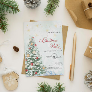 Elegant Modern Christmas Party Holiday Invitation