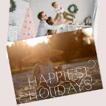Elegant & Modern CHRISTMAS Photo CURLY Happiest Holiday Card<br><div class="desc">***Elegant & Modern CHRISTMAS Photo CURLY Happiest Holiday Card*** _______________________ this design template is fully editable / customisable by you the customer - click personalise further button if you wish to move, add, delete, or make significant changes to the design _______________________ *if you have any DESIGN questions or need more...</div>