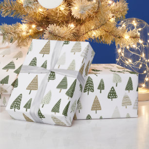 Elegant Modern Christmas Trees Wrapping Paper