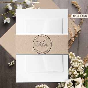 Elegant Modern Circular Wedding Kraft Style Invitation Belly Band