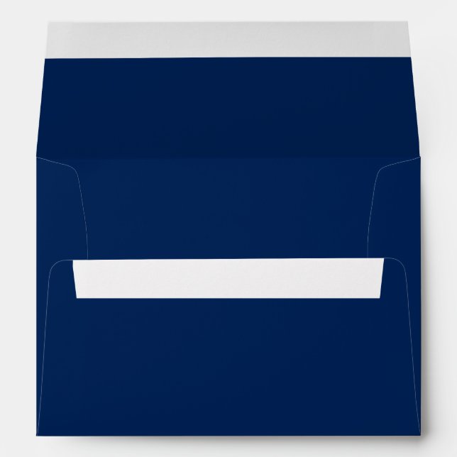 Elegant Modern Classic Blue Wedding Envelope (Back (Bottom))