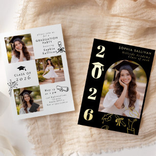 Elegant Modern Classic Graduation party Hand drawn