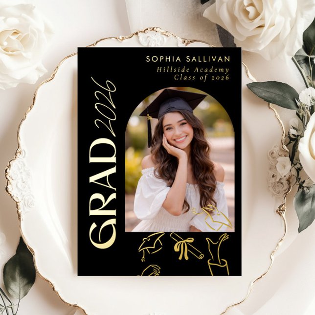 Elegant Modern Classic Graduation party Hand drawn (Creator Uploaded)