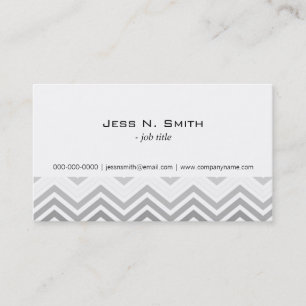 Elegant, modern, classic grey and white chevron business card