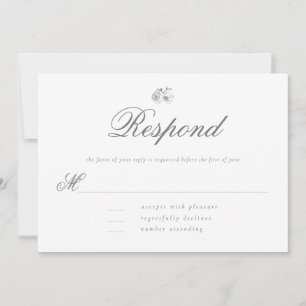 Elegant Modern Classic Minimal B W Wedding RSVP