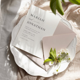 Elegant Modern Classic Minimalist Wedding Invitation