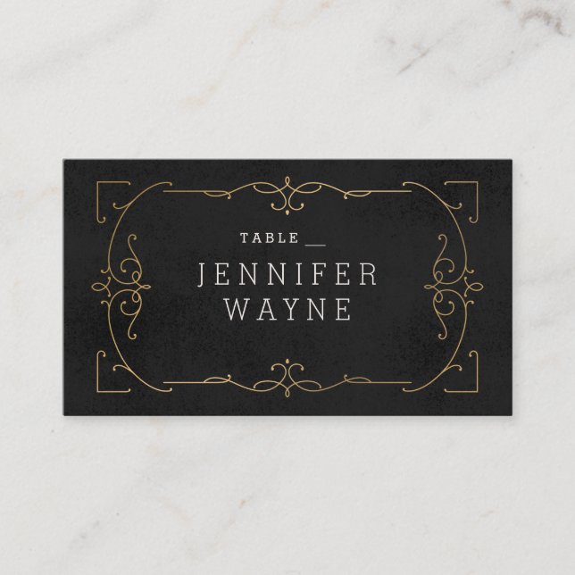 Elegant modern classic vintage wedding place cards (Front)