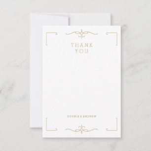 Elegant modern classic vintage wedding thank you card
