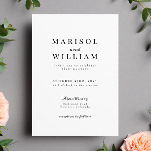 Elegant Modern Classic Wedding Invitation