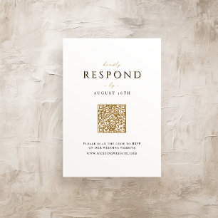 Elegant Modern Classy Luxury QR code Wedding RSVP Card