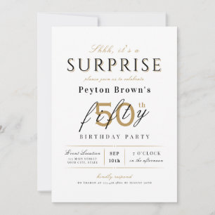 Elegant modern classy surprise 50th birthday invitation