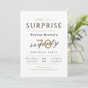 Elegant modern classy surprise 70th birthday invitation