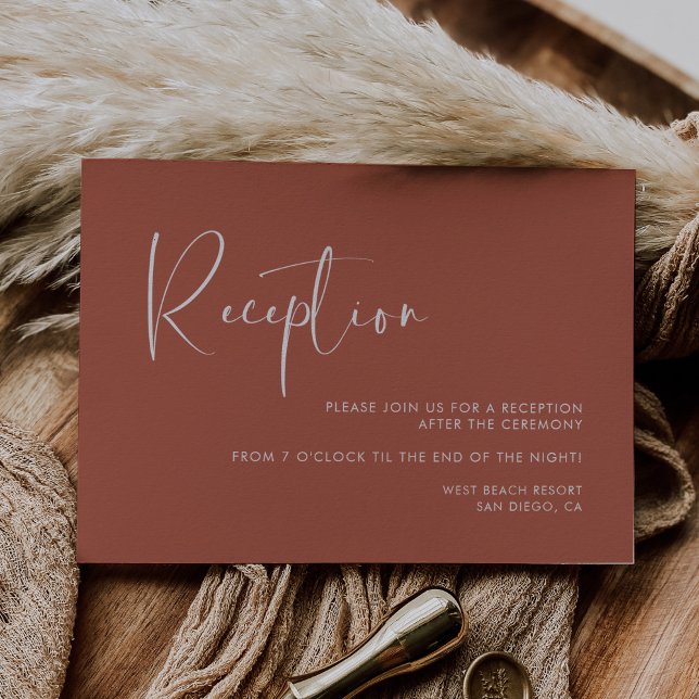 Elegant & modern Clay wedding reception Invitation (Creator Uploaded)
