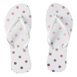 elegant modern clear faux rose gold polka dots jandals