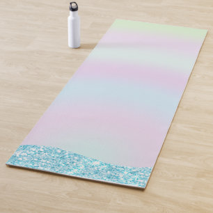 Elegant Modern colorful gradient glitter Rainbow Yoga Mat