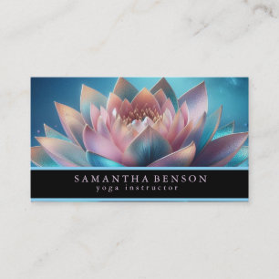 Elegant Modern Colorful Lotus Flower Logo Yoga Business Card