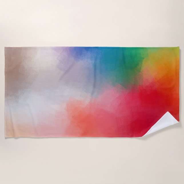 Elegant Modern Colourful Abstract Blank Template Beach Towel (Front)