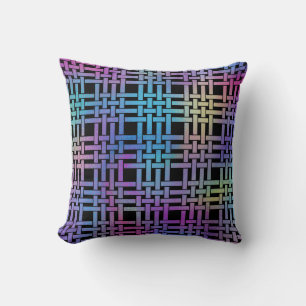 Elegant Modern Colourful Basket Weave Pattern Cushion