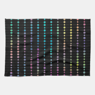 Elegant Modern Colourful Beads Circles Dots Patter Tea Towel