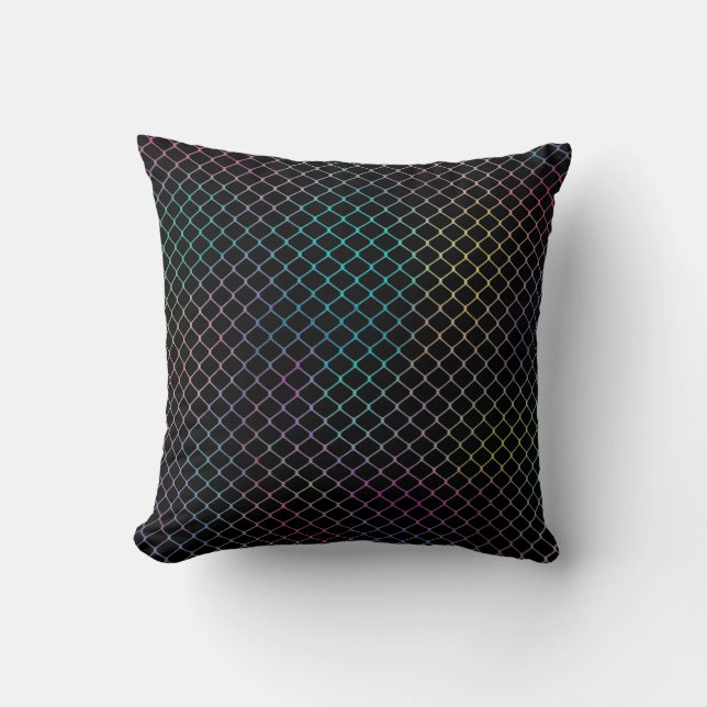 Elegant Modern Colourful Fence Chain Pattern | Cushion (Front)