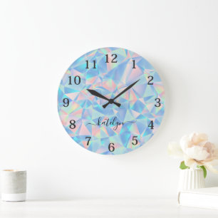 Elegant Modern Colourful Geometric Pattern Large Clock