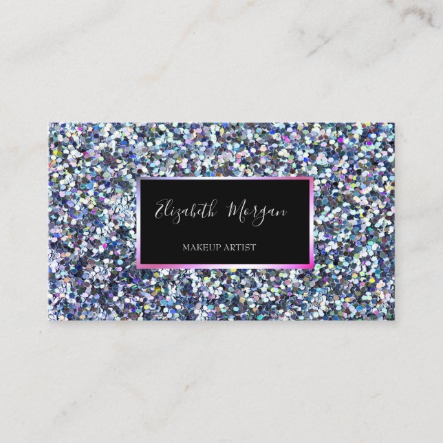 Elegant Modern Colourful  Glitter, Frame Business Card (Front)