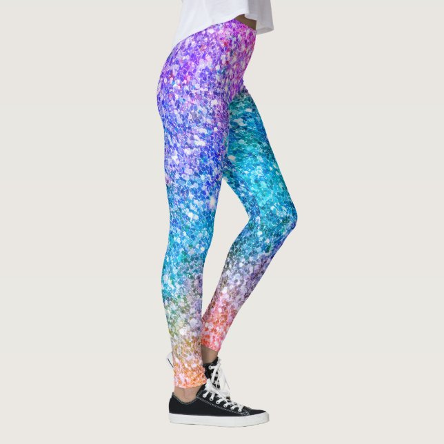 Elegant Modern Colourful Glitter Leggings (Right)