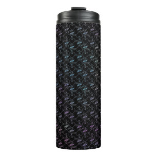 Elegant Modern Colourful Hearts and Keys Pattern Thermal Tumbler