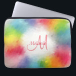 Elegant Modern Colourful Monogram Template Rainbow Laptop Sleeve<br><div class="desc">Elegant Modern Colourful Monogram Template Rainbow Abstract Add Your Text Yellow Orange Blue Green Pink Red Purple Electronics Bag.</div>