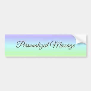 Elegant Modern Colourful Rainbow Brown Script Bumper Sticker