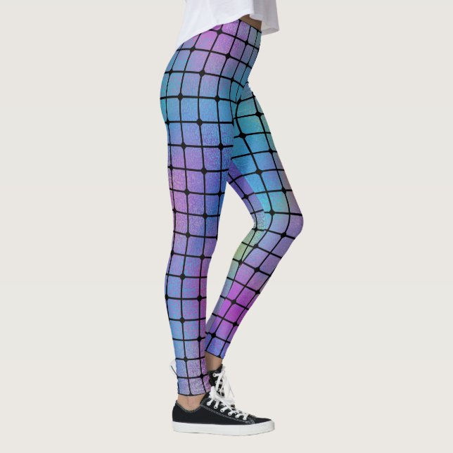 Elegant Modern Colourful Squares Tiles Pattern | Leggings (Right)