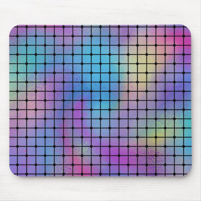 Elegant Modern Colourful Squares Tiles Pattern | Mouse Pad (Front)