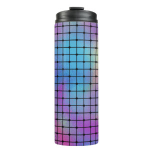 Elegant Modern Colourful Squares Tiles Pattern Thermal Tumbler