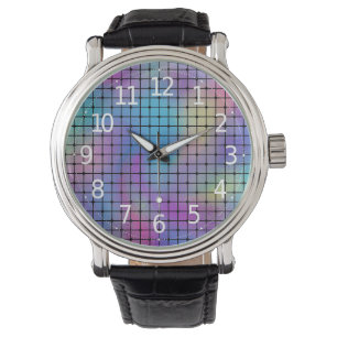 Elegant Modern Colourful Squares Tiles Pattern Watch