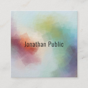 Elegant Modern Colourful Template Abstract Art Square Business Card