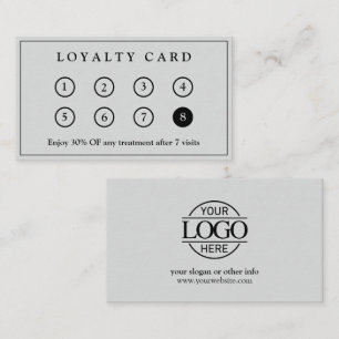 Elegant Modern Company Business Logo Light Grey Loyalty Card