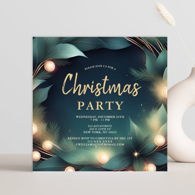 Elegant Modern Company Christmas Party Invitation (Creator Uploaded)