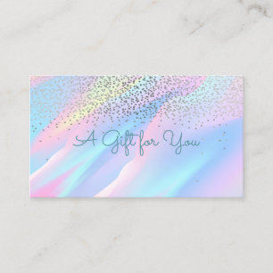 Elegant Modern Confetti Abstract Holographic Discount Card