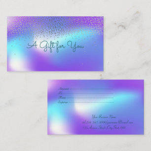Elegant Modern Confetti Ombre Holographic Discount Card