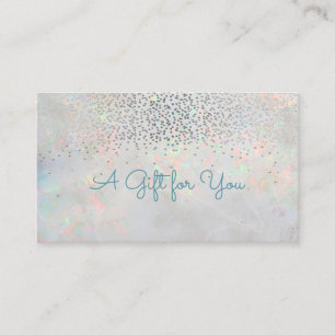 Elegant Modern Confetti Opal Holographic Discount Card