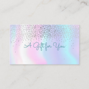 Elegant Modern Confetti Shiny Holographic Discount Card