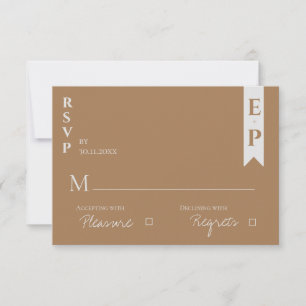 Elegant Modern Contemporary Minimalist Wedding RS RSVP Card
