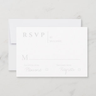 Elegant Modern Contemporary Minimalist Wedding RSV RSVP Card