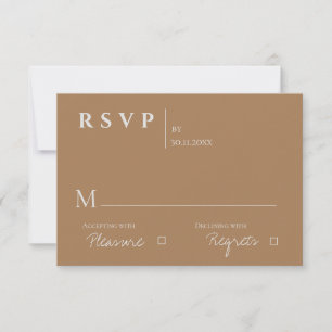 Elegant Modern Contemporary Minimalist Wedding RSVP Card