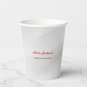 Elegant Modern Contemporary Style Grey Red Paper Cups
