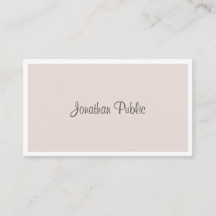 Elegant Modern Cool Freehand Script Sleek Plain Business Card