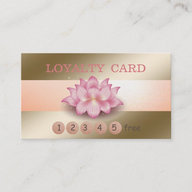Elegant Modern Cool Lotus Loyalty Card (Front)
