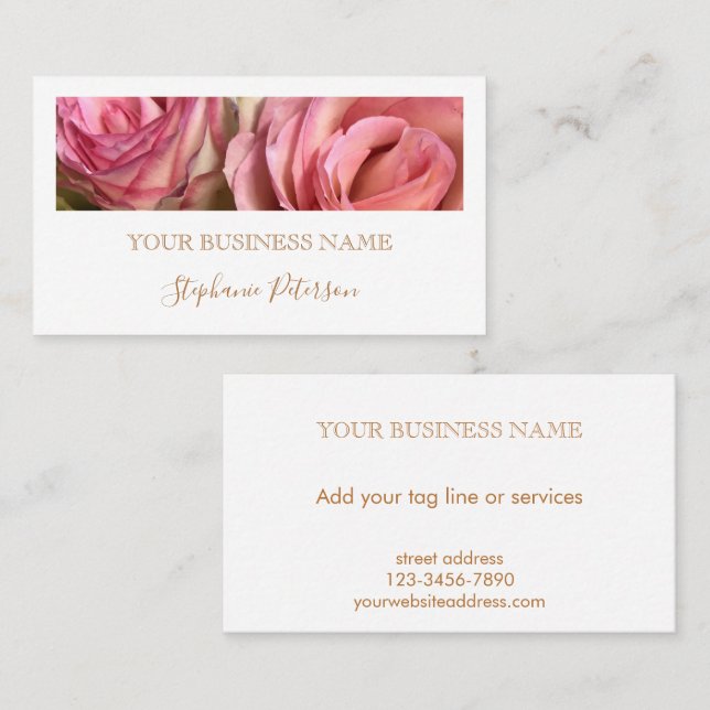 Elegant Modern Copper Custom Photo Professional  Business Card (Front/Back)