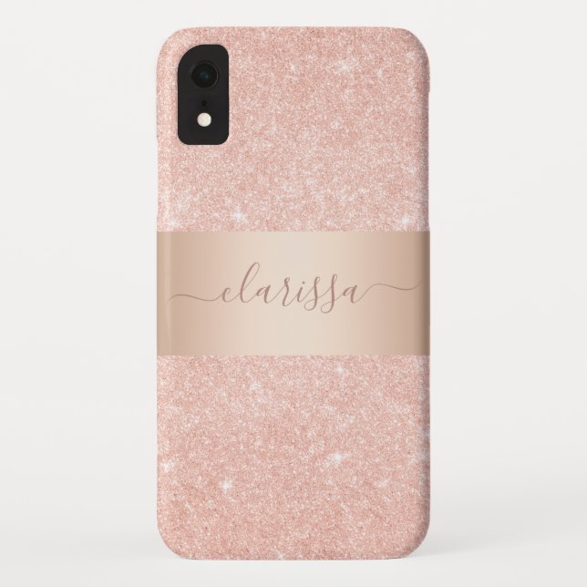 Elegant modern copper rose gold glitter  Case-Mate iPhone case (Back)